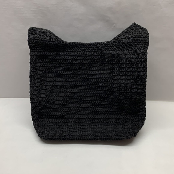Black crocheted shoulder bag purse - Picture 11 of 11